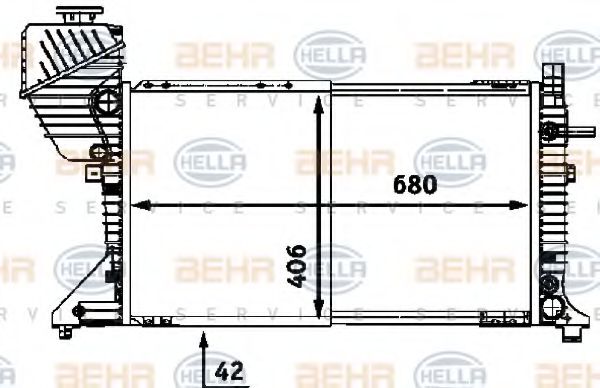 BEHR HELLA SERVICE 8MK 376 721-631 Радиатор, охлаждение двигателя 