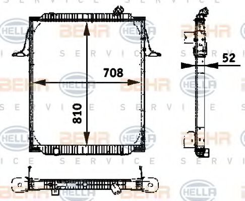 BEHR HELLA SERVICE 8MK 376 721-781 Радиатор, охлаждение двигателя 