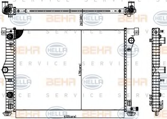 BEHR HELLA SERVICE 8MK 376 721-861 Радиатор, охлаждение двигателя 