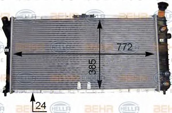 BEHR HELLA SERVICE 8MK 376 721-871 Радиатор, охлаждение двигателя 