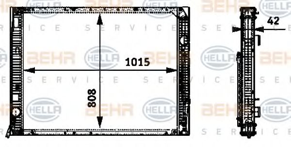 BEHR HELLA SERVICE 8MK 376 722-361 Радиатор, охлаждение двигателя 