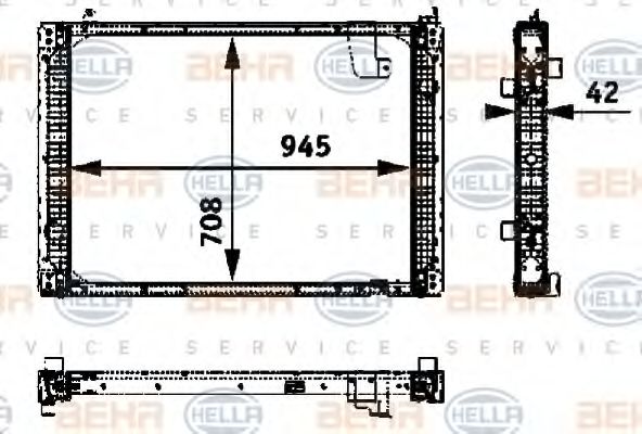 BEHR HELLA SERVICE 8MK 376 722-411 Радиатор, охлаждение двигателя 