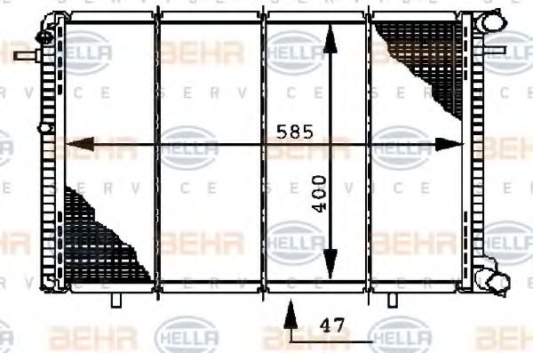 BEHR HELLA SERVICE 8MK 376 722-431 Радиатор, охлаждение двигателя 