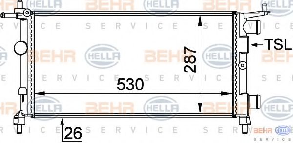 BEHR HELLA SERVICE 8MK 376 722-441 Радиатор, охлаждение двигателя 