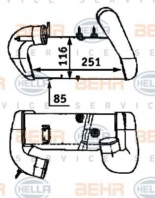 BEHR HELLA SERVICE 8ML 376 723-271 Интеркулер для AUDI 90 (Ауди 90) BEHR HELLA SERVICE 8ML 376 723-271 Интеркулер для AUDI 90 (Ауди 90)
