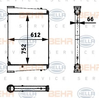 BEHR HELLA SERVICE 8ML 376 724-351 Интеркулер 