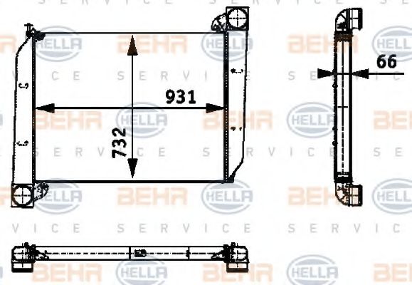 BEHR HELLA SERVICE 8ML 376 724-391 Интеркулер 