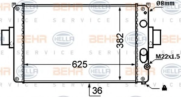 BEHR HELLA SERVICE 8MK 376 724-501 Радиатор, охлаждение двигателя 