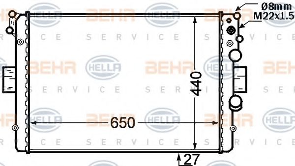BEHR HELLA SERVICE 8MK 376 724-561 Радиатор, охлаждение двигателя 