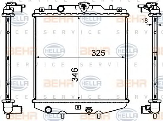 BEHR HELLA SERVICE 8MK 376 724-591 Радиатор, охлаждение двигателя 