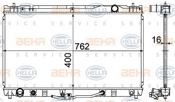 BEHR HELLA SERVICE 8MK 376 724-601 Радиатор, охлаждение двигателя 