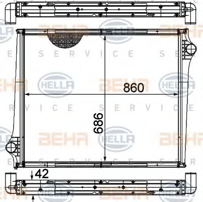 BEHR HELLA SERVICE 8MK 376 724-611 Радиатор, охлаждение двигателя 