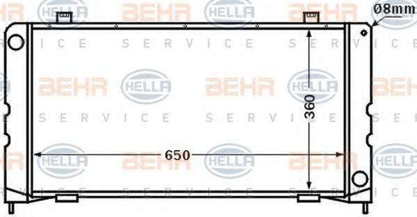 BEHR HELLA SERVICE 8MK 376 724-651 Радиатор, охлаждение двигателя 