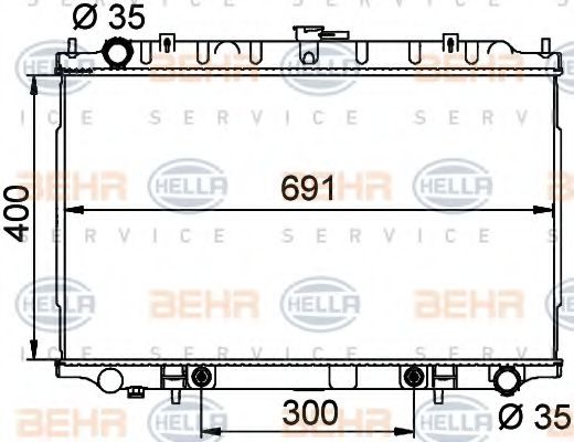 BEHR HELLA SERVICE 8MK 376 724-671 Радиатор, охлаждение двигателя 