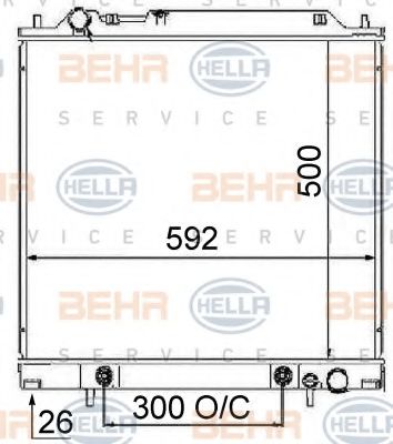 BEHR HELLA SERVICE 8MK 376 724-761 Радиатор, охлаждение двигателя 
