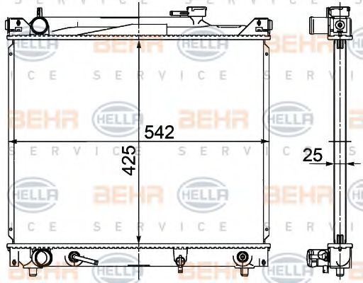 BEHR HELLA SERVICE 8MK 376 726-471 Радиатор, охлаждение двигателя 