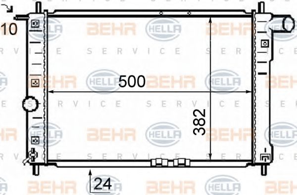 BEHR HELLA SERVICE 8MK 376 726-501 Радиатор, охлаждение двигателя 