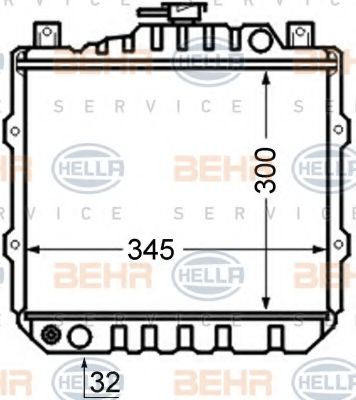 BEHR HELLA SERVICE 8MK 376 726-541 Радиатор, охлаждение двигателя 