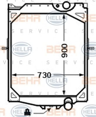 BEHR HELLA SERVICE 8MK 376 726-551 Радиатор, охлаждение двигателя 