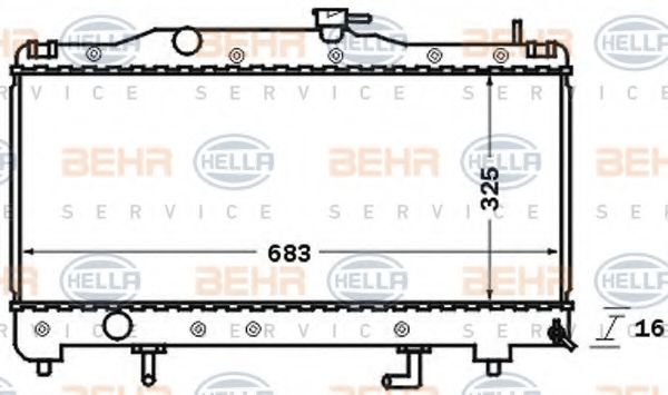 BEHR HELLA SERVICE 8MK 376 726-561 Радиатор, охлаждение двигателя 