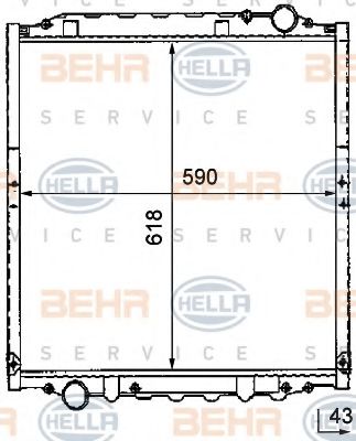 BEHR HELLA SERVICE 8MK 376 726-641 Радиатор, охлаждение двигателя 