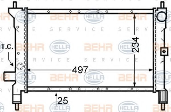 BEHR HELLA SERVICE 8MK 376 726-681 Радиатор, охлаждение двигателя 