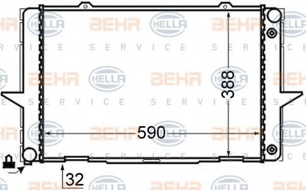 BEHR HELLA SERVICE 8MK 376 726-711 Радиатор, охлаждение двигателя 