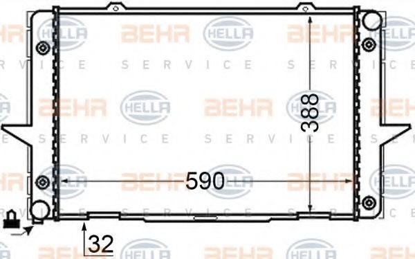 BEHR HELLA SERVICE 8MK 376 726-761 Радиатор, охлаждение двигателя 