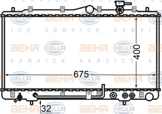 BEHR HELLA SERVICE 8MK 376 726-791 Радиатор, охлаждение двигателя для HYUNDAI (Хендай)