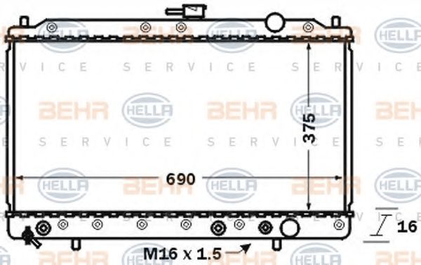BEHR HELLA SERVICE 8MK 376 727-501 Радиатор, охлаждение двигателя для MITSUBISHI ETERNA IV (Митсубиши/митсубиси Этэрна иv) BEHR HELLA SERVICE 8MK 376 727-501 Радиатор, охлаждение двигателя для MITSUBISHI ETERNA IV (Митсубиши/митсубиси Этэрна иv)