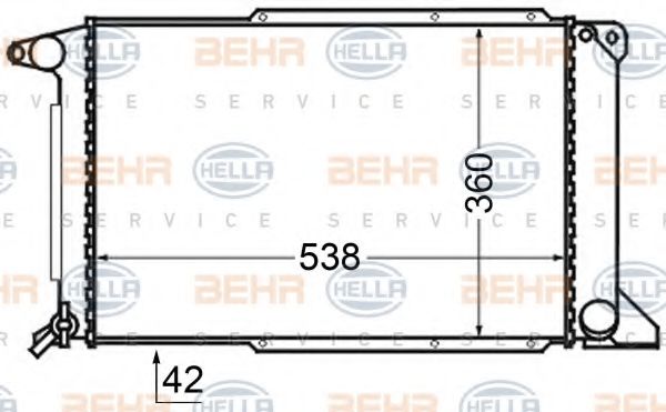 BEHR HELLA SERVICE 8MK 376 727-761 Радиатор, охлаждение двигателя 