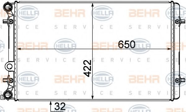 BEHR HELLA SERVICE 8MK 376 727-791 Радиатор, охлаждение двигателя 