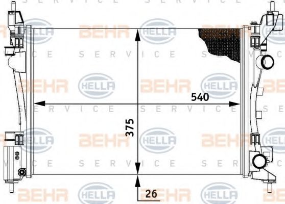 BEHR HELLA SERVICE 8MK 376 728-791 Радиатор, охлаждение двигателя 