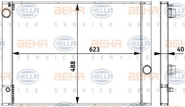 BEHR HELLA SERVICE 8MK 376 729-501 Радиатор, охлаждение двигателя 