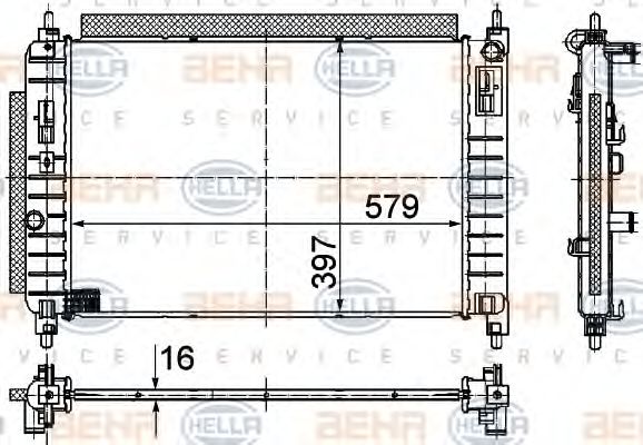 BEHR HELLA SERVICE 8MK 376 730-811 Радиатор, охлаждение двигателя 