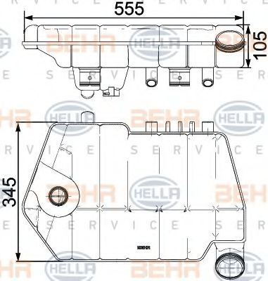 BEHR HELLA SERVICE 8MA 376 731-621 Компенсационный бак, охлаждающая жидкость для DAF XF 105 (Даф Xф 105) BEHR HELLA SERVICE 8MA 376 731-621 Компенсационный бак, охлаждающая жидкость для DAF XF 105 (Даф Xф 105)