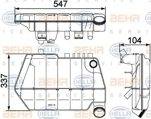 BEHR HELLA SERVICE 8MA 376 731-631 Компенсационный бак, охлаждающая жидкость для DAF (Даф)