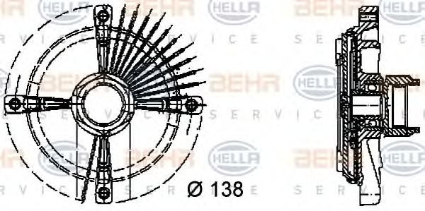 BEHR HELLA SERVICE 8MV 376 732-151 Сцепление, вентилятор радиатора для OPEL OMEGA A (Опель Омэга а) BEHR HELLA SERVICE 8MV 376 732-151 Сцепление, вентилятор радиатора для OPEL OMEGA A (Опель Омэга а)
