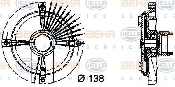BEHR HELLA SERVICE 8MV 376 732-161 Сцепление, вентилятор радиатора для OPEL OMEGA A (Опель Омэга а) BEHR HELLA SERVICE 8MV 376 732-161 Сцепление, вентилятор радиатора для OPEL OMEGA A (Опель Омэга а)