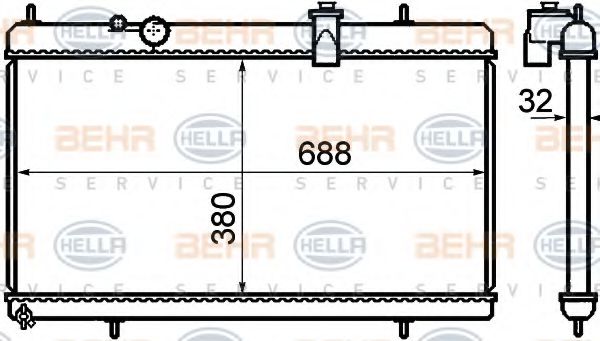 BEHR HELLA SERVICE 8MK 376 732-751 Радиатор, охлаждение двигателя для CITROëN (Cитроëн) BEHR HELLA SERVICE 8MK 376 732-751 Радиатор, охлаждение двигателя для CITROëN (Cитроëн)