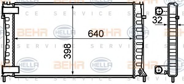 BEHR HELLA SERVICE 8MK 376 732-791 Радиатор, охлаждение двигателя 