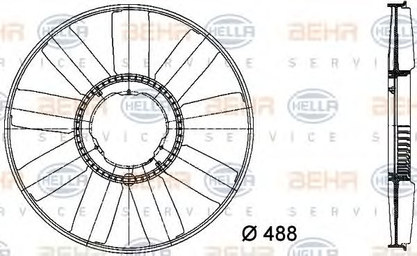 BEHR HELLA SERVICE 8MV 376 733-211 Крыльчатка вентилятора, охлаждение двигателя для MERCEDES-BENZ VARIO (Мэрcэдэс-бэнз Vарио) BEHR HELLA SERVICE 8MV 376 733-211 Крыльчатка вентилятора, охлаждение двигателя для MERCEDES-BENZ VARIO (Мэрcэдэс-бэнз Vарио)