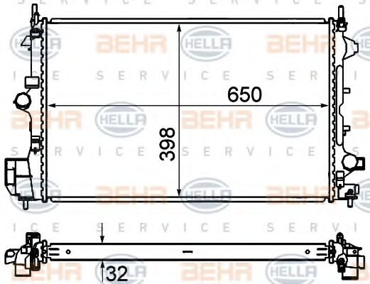 BEHR HELLA SERVICE 8MK 376 735-061 Радиатор, охлаждение двигателя 