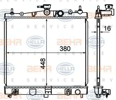 BEHR HELLA SERVICE 8MK 376 735-121 Радиатор, охлаждение двигателя 