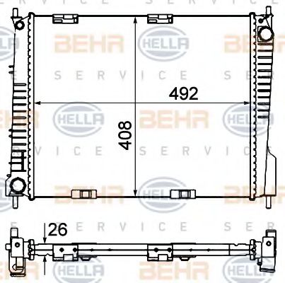 BEHR HELLA SERVICE 8MK 376 735-141 Радиатор, охлаждение двигателя 