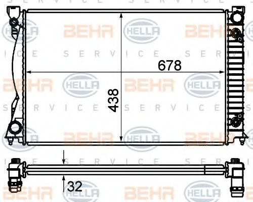 BEHR HELLA SERVICE 8MK 376 735-151 Радиатор, охлаждение двигателя 