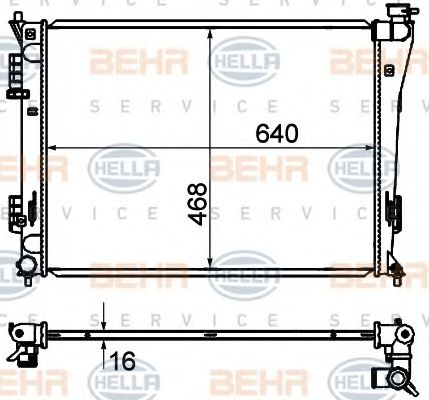 BEHR HELLA SERVICE 8MK 376 735-251 Радиатор, охлаждение двигателя 