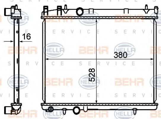 BEHR HELLA SERVICE 8MK 376 735-301 Радиатор, охлаждение двигателя 