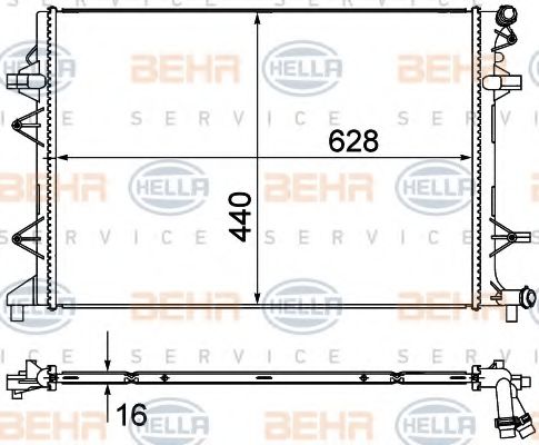 BEHR HELLA SERVICE 8MK 376 735-371 Радиатор, охлаждение двигателя 