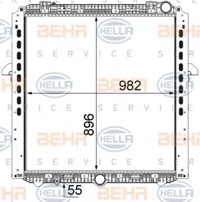 BEHR HELLA SERVICE 8MK 376 737-081 Радиатор, охлаждение двигателя 